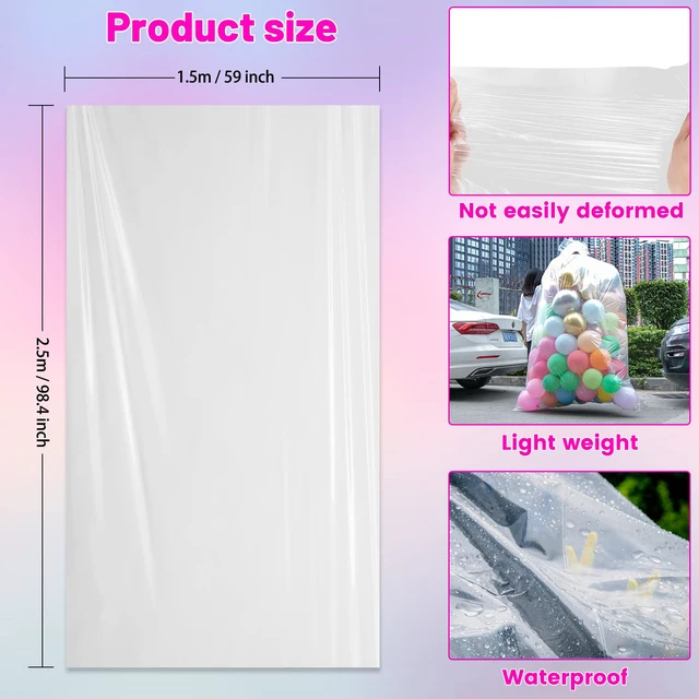 Alt view image 2 of 7 - 10 Pcs 98.4 x 59 Inches Clear Large Balloon Bags for Transport Christmas Tree Disposal and Storage Bag, Balloon Drop Bag, Giant Carrying Storage Bags for Wedding Birthday Party Supplies