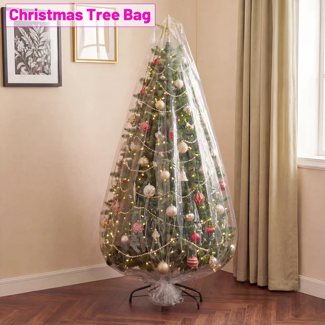 Alt view image 4 of 7 - 10 Pcs 98.4 x 59 Inches Clear Large Balloon Bags for Transport Christmas Tree Disposal and Storage Bag, Balloon Drop Bag, Giant Carrying Storage Bags for Wedding Birthday Party Supplies