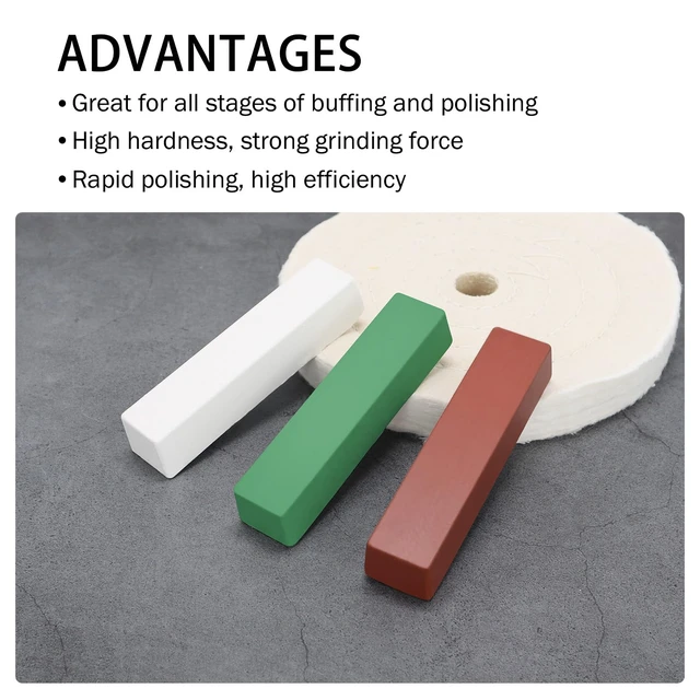 Alt view image 3 of 7 - Buffing Polishing Cutting Compounds 12 Oz. Kit - Green Fine/White Medium/Red Coarse - 3 Pack