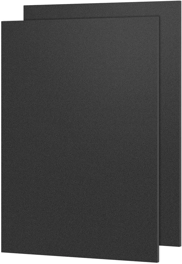 Main image of Black ABS Plastic Sheet 18" x 24" x 1/8" Thick (3mm), Pack of 2 Thermoplastic; Moldable; Rigid; Textured & Smooth Finish; for Crafts, DIY Projects, Robotics Competition