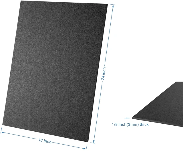 Alt view image 4 of 7 - Black ABS Plastic Sheet 18" x 24" x 1/8" Thick (3mm), Pack of 2 Thermoplastic; Moldable; Rigid; Textured & Smooth Finish; for Crafts, DIY Projects, Robotics Competition