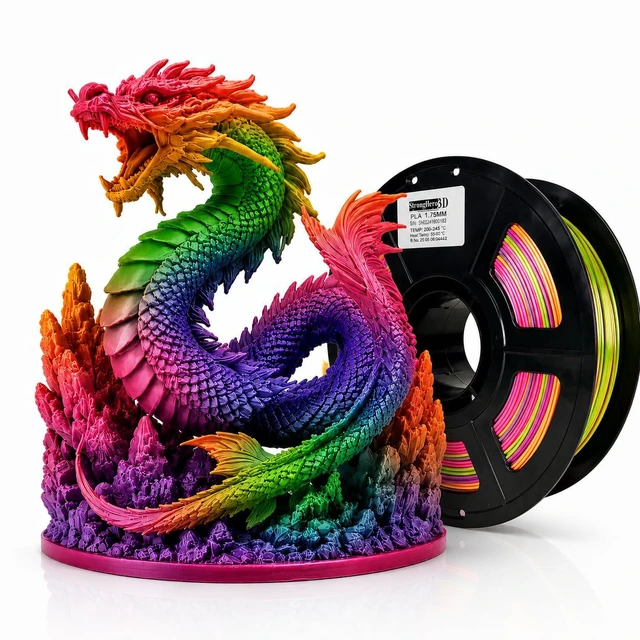Main image of PLA 3D Printer Filament,Candy Silk Rainbow S3,Glossy Multi Color PLA Filament 1.75mm,Net Weight 1kg(2.2lbs) Accuracy +/-0.05mm
