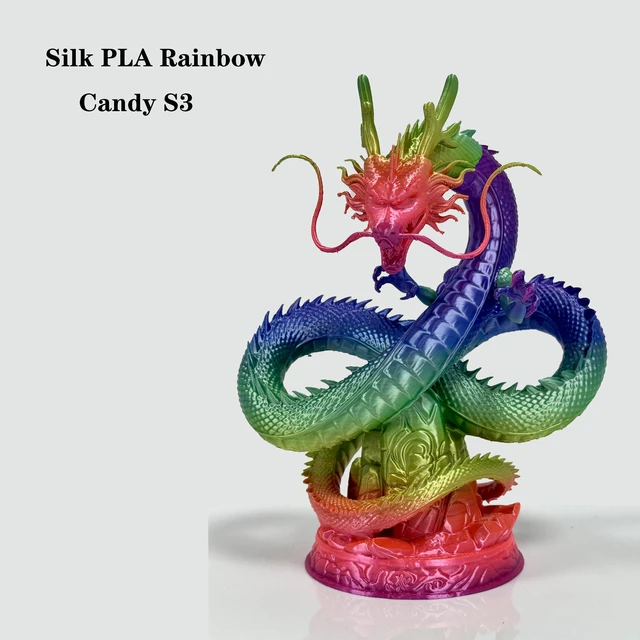Alt view image 6 of 7 - PLA 3D Printer Filament,Candy Silk Rainbow S3,Glossy Multi Color PLA Filament 1.75mm,Net Weight 1kg(2.2lbs) Accuracy +/-0.05mm