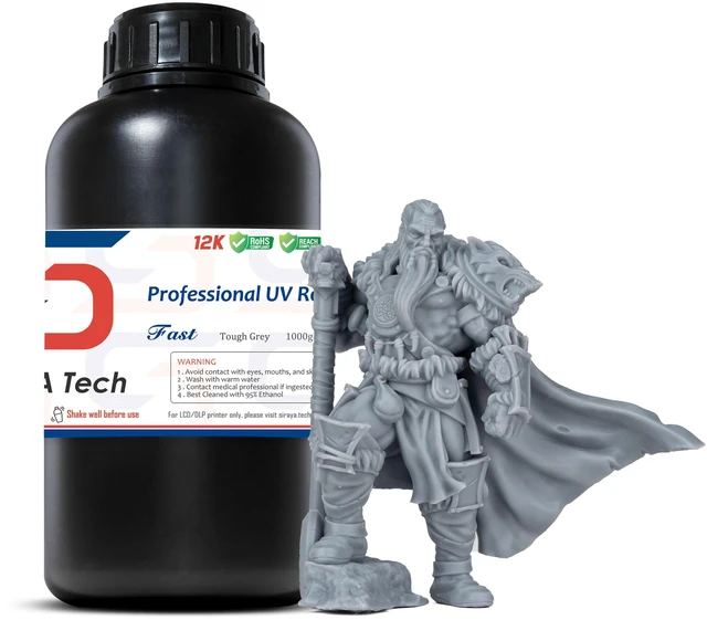 Main image of Fast ABS-Like Tough 3D Printer Resin, Durable, Tough Grey, 1kg High Impact Resistance, Enhanced Durability for 3D Printing, Tough, Smooth Finish, Ideal for LCD DLP SLA 3D Printer