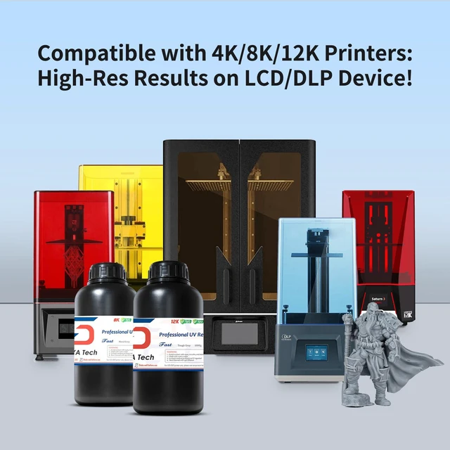Alt view image 4 of 7 - Fast ABS-Like Tough 3D Printer Resin, Durable, Tough Grey, 1kg High Impact Resistance, Enhanced Durability for 3D Printing, Tough, Smooth Finish, Ideal for LCD DLP SLA 3D Printer