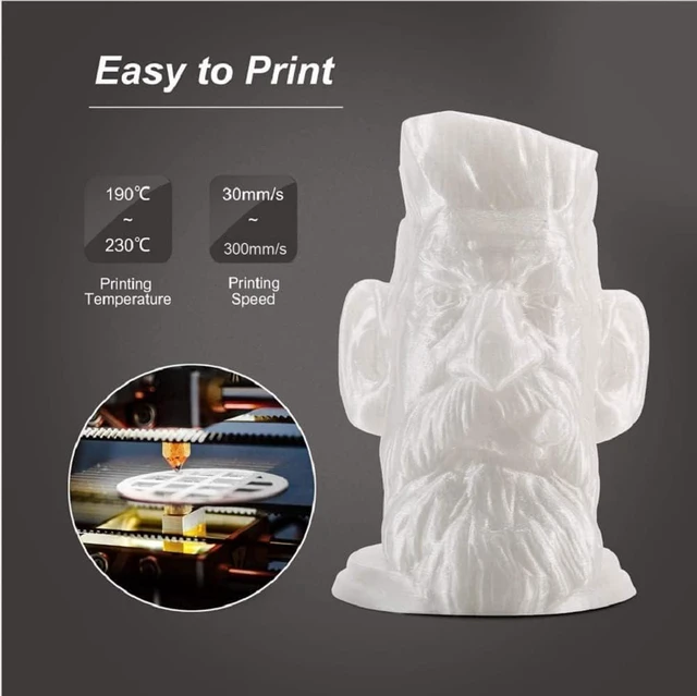 Alt view image 3 of 7 - PLA Filament 1.75mm Black 3KG, Clog-Free 3D Printer Filament Dimensional Accuracy +/- 0.02mm, Large Spool(6.6lbs) PLA 3D Printing Filament