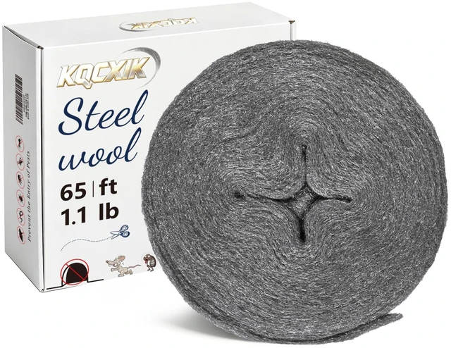 Main image of Steel Wool Mice Control, #00 Steel Wool, 65FT (1.1LB) Fine Keep Mouse Away from Holes, Barrier and Gap Filler for Home, Wall, Garden, Kitchen, Pipeline in Garage