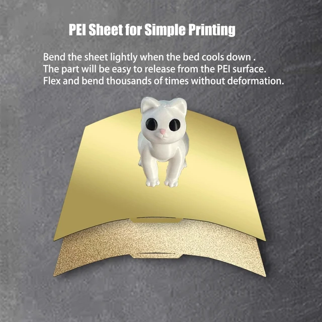 Alt view image 3 of 7 - JUUPINE 257x257mm Double Sided Flexible PEI Sheet, Smooth PEI +Textured PEI Surface for Bambu Lab X2D/P2S/P1P/P1S /X1/X1C/X1E/A1 3D Printer, 3D Printer PEI Spring Steel Build Plate Removable Platform