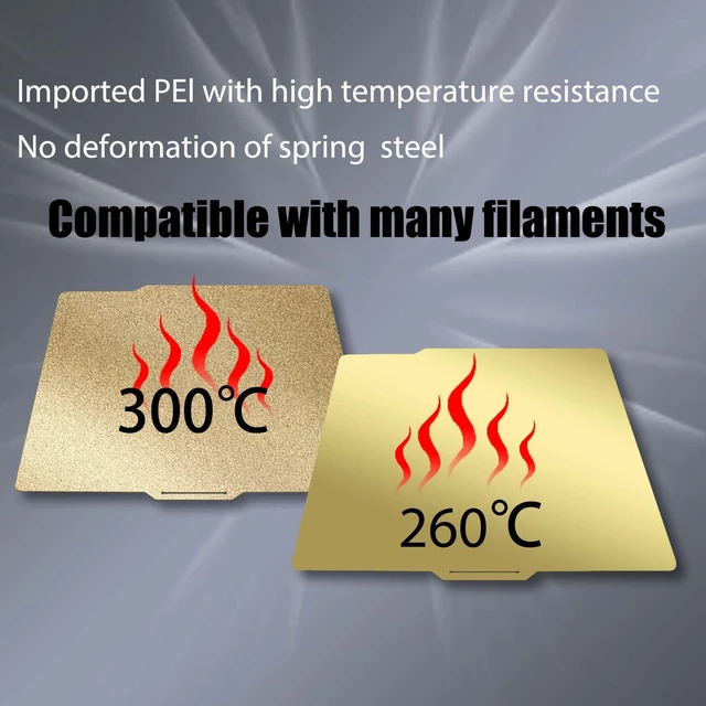 Alt view image 4 of 7 - JUUPINE 257x257mm Double Sided Flexible PEI Sheet, Smooth PEI +Textured PEI Surface for Bambu Lab X2D/P2S/P1P/P1S /X1/X1C/X1E/A1 3D Printer, 3D Printer PEI Spring Steel Build Plate Removable Platform