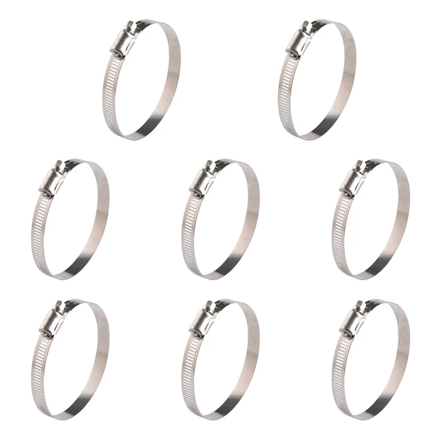 Main image of 3.5'' Stainless Steel Hose Clamps- 8 Pack SAE 56 Worm Gear Drive Hose Clamps 3 Inch to 4 Inch (76mm-102mm) for Automotive Plumbing, 3 1/2'', 3 3/4, 3 1/4'' Clamps