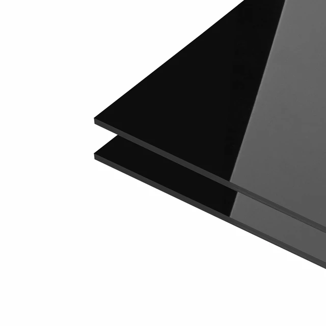 Alt view image 2 of 7 - Pack of 10 Black Cast Acrylic Sheet 8" x 12" x 1/8" Thick (3mm) Opaque; Plexiglass Panel; Square; for Craft Projects, Sign, Laser Cutting, Engraving, Photography