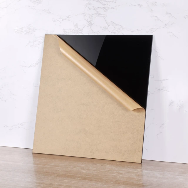 Alt view image 5 of 7 - Pack of 10 Black Cast Acrylic Sheet 12" x 12" x 1/8" Thick (3mm) Opaque; Plexiglass Panel; Square; for Craft Projects, Sign, Laser Cutting, Engraving, Photography