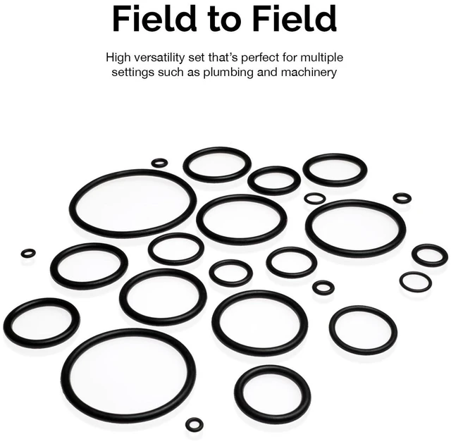 Alt view image 3 of 6 - 407 Rubber O-Ring Assortment Kit, Buna-N Gasket Sealing Rings and Replacement O-Rings, 32 SAE Sizes, 407-Piece Kit