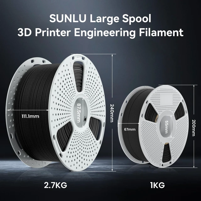 Alt view image 2 of 7 - Easy PA Nylon Filament 1.75mm,1KG(Black) Warp-Free & Easy Printing with Nylon 6+66, Strong, Durable Engineering Filament on a PC Spool,Fit Most FDM Printer