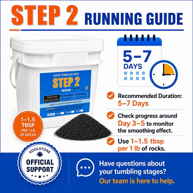 Alt view image 6 of 7 - 11 lbs Rock Tumbler Grit Medium 150 Silicon Carbide Tumbling Media, Step 2 for Tumbling Stones, Works with Any Rock Tumbler or Stone Polisher, Polish Up to 60 LBS of Rocks