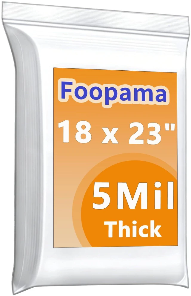 Main image of 20PCS 18"x 23"Thick 5 Mil Reclosable Large Clear Zip Poly Lock Plastic Bags Heavy Duty Large Seal Resealable Poly Zipper lock Bags for Clothing T-Shirt Toys Snacks Moving Travel Product Storage