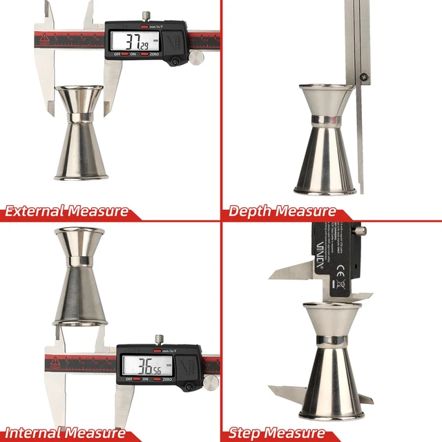 Alt view image 3 of 7 - IP54 Grade Digital Caliper, DCLA-0805 8 Inch/200mm, Inch/Millimeter/Fractions Conversion, Stainless Steel, Large LCD Screen