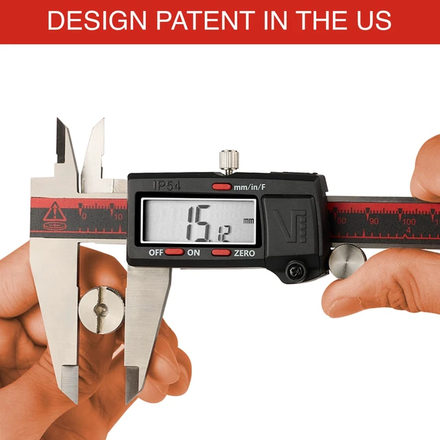 Alt view image 5 of 7 - IP54 Grade Digital Caliper, DCLA-0805 8 Inch/200mm, Inch/Millimeter/Fractions Conversion, Stainless Steel, Large LCD Screen