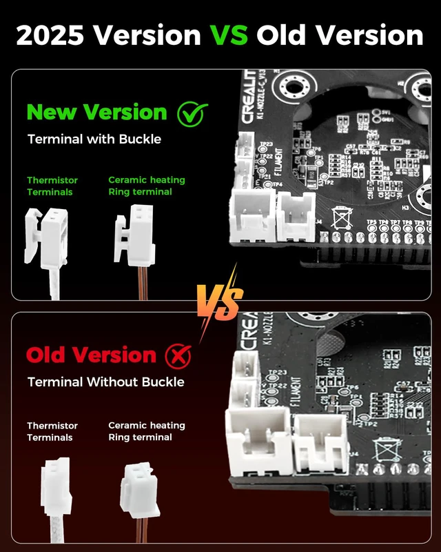 Alt view image 2 of 7 - 2025 K1 SE/K1C/K1 Max/K1 Upgrade Ceramic Heating Block Kit, New Version Terminal with Buckle, K1 Series 600mm/s High-Speed Printing Hot End, Extruder Hotend for 3D Printer K1 Series
