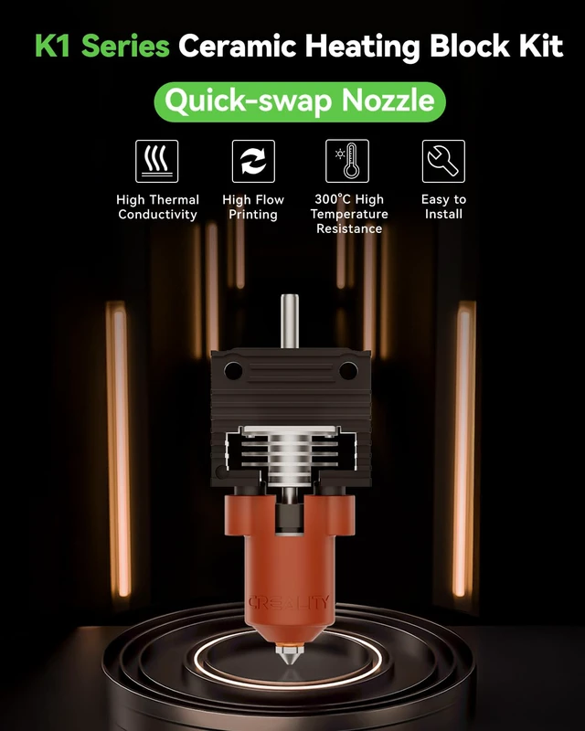 Alt view image 3 of 7 - 2025 K1 SE/K1C/K1 Max/K1 Upgrade Ceramic Heating Block Kit, New Version Terminal with Buckle, K1 Series 600mm/s High-Speed Printing Hot End, Extruder Hotend for 3D Printer K1 Series