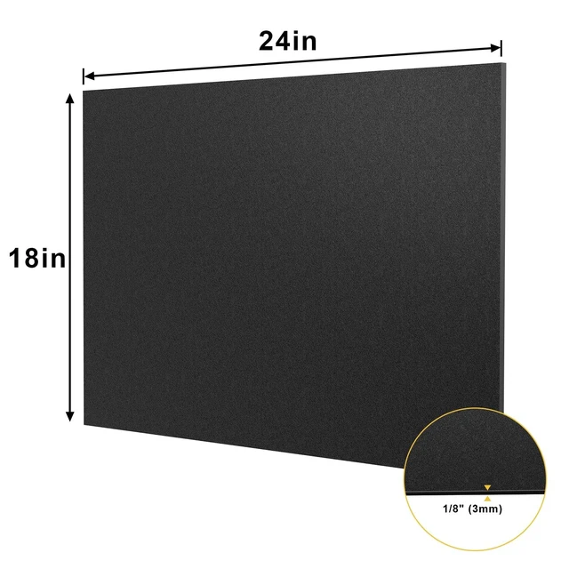 Alt view image 2 of 6 - 2 Pack Black ABS Plastic Sheet 18" x 24" x1/8" Thick (3mm), High Tensile and Impact Strength Moldable Plastic Sheet Plexiglass Sheet, DIY Material for Home Decor,Handicrafts