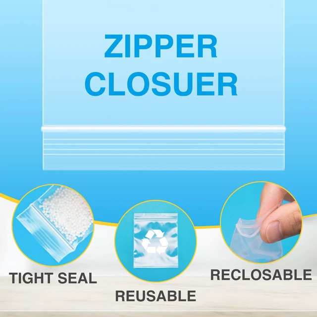 Alt view image 4 of 7 - 1200Pcs 1.5" x 1.5" Plastic Zip Bags, Clear, 2 Mil Resealable, Poly Bags for Pills, Meds, Jewelry, Packaging, Office, Travel and Storage
