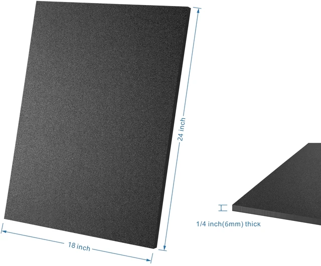 Alt view image 4 of 7 - Black ABS Plastic Sheet 18" x 24" x 1/4" Thick (6mm), Pack of 2 Thermoplastic; Moldable; Rigid; Textured & Smooth Surface; for Craft Project, Robotics Competition