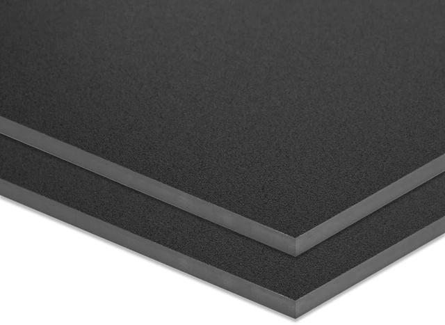 Alt view image 2 of 7 - Black ABS Plastic Sheet 18" x 24" x 1/4" Thick (6mm), Pack of 2 Thermoplastic; Moldable; Rigid; Textured & Smooth Surface; for Craft Project, Robotics Competition