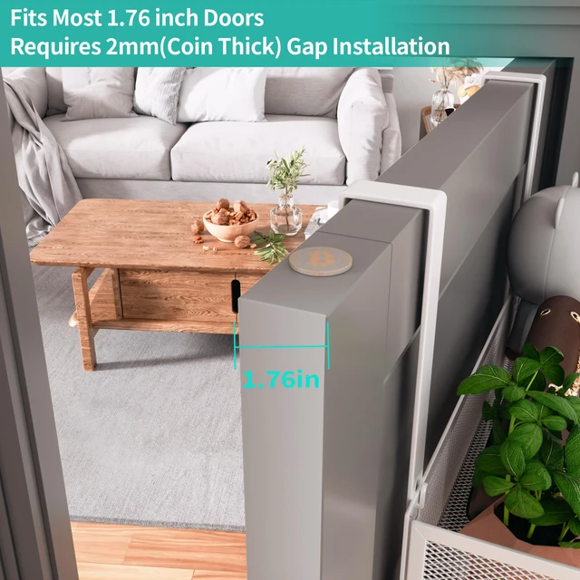 Alt view image 3 of 7 - Over The Door Organizer with Coat Hooks and 2 Baskets, Stainless Steel Rustproof Over The Door Hanger Hooks for Bathroom, Kitchen, Bedroom-White (for 1.76in Doors)