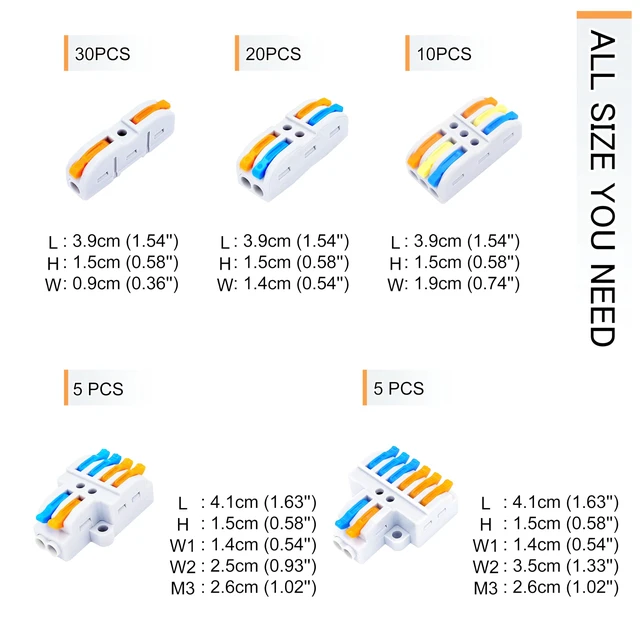 Alt view image 6 of 7 - Lever Wire Connectors, 70-Piece Electrical Connectors Splice Kit Assortmentor Quick Connects, Push in Compact Splicing Butt Terminals for Wiring 28-12 AWG