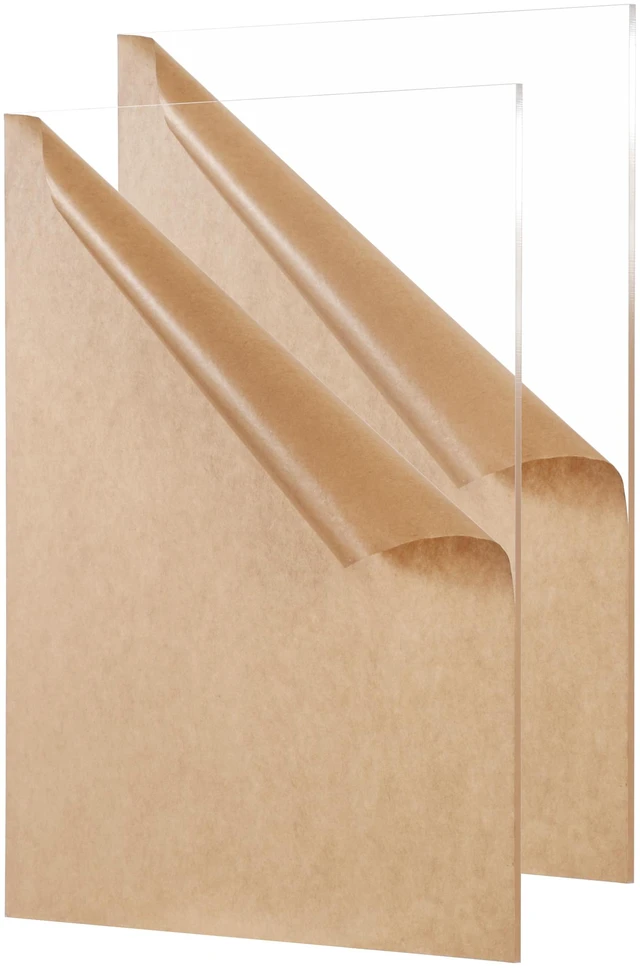 Main image of Clear Cast Acrylic Sheet 12" x 16" x 1/8" Thick (3mm), Pack of 2 Plexiglass Panel; Transparent; Plastic Board; for Sign, Craft, Display Projects, Laser Cutting, Engraving