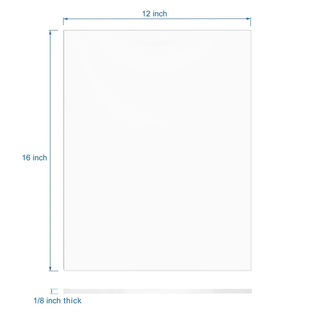Alt view image 3 of 7 - Clear Cast Acrylic Sheet 12" x 16" x 1/8" Thick (3mm), Pack of 2 Plexiglass Panel; Transparent; Plastic Board; for Sign, Craft, Display Projects, Laser Cutting, Engraving
