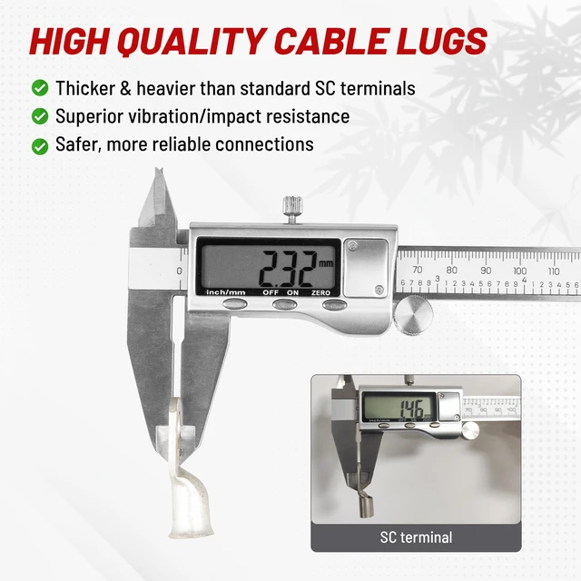 Alt view image 7 of 7 - 20PCS 2/0 AWG-5/16 Marine Grade Wire Lugs, Tinned Copper Ring Terminal Connectors Ends W/3:1 Dual Wall Adhesive Heat Shrink Tubing, Heavy Duty Anti-Rust Battery Cable Ends