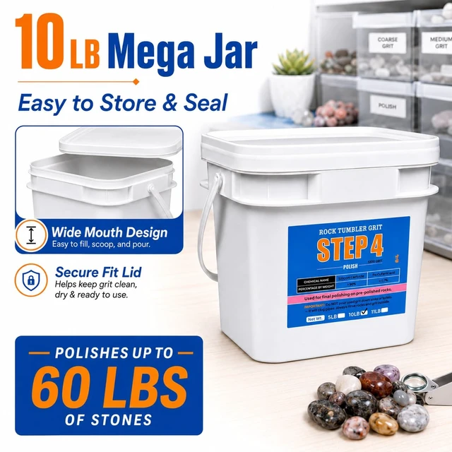 Alt view image 3 of 7 - 10 lbs Rock Tumbler Grit Fine 1200-Grit Aluminum Oxide, Step 4 Final Polish for Tumbling Stones, Works with Any Rock Tumbler or Stone Polisher, Polish Up to 60 LBS of Rocks
