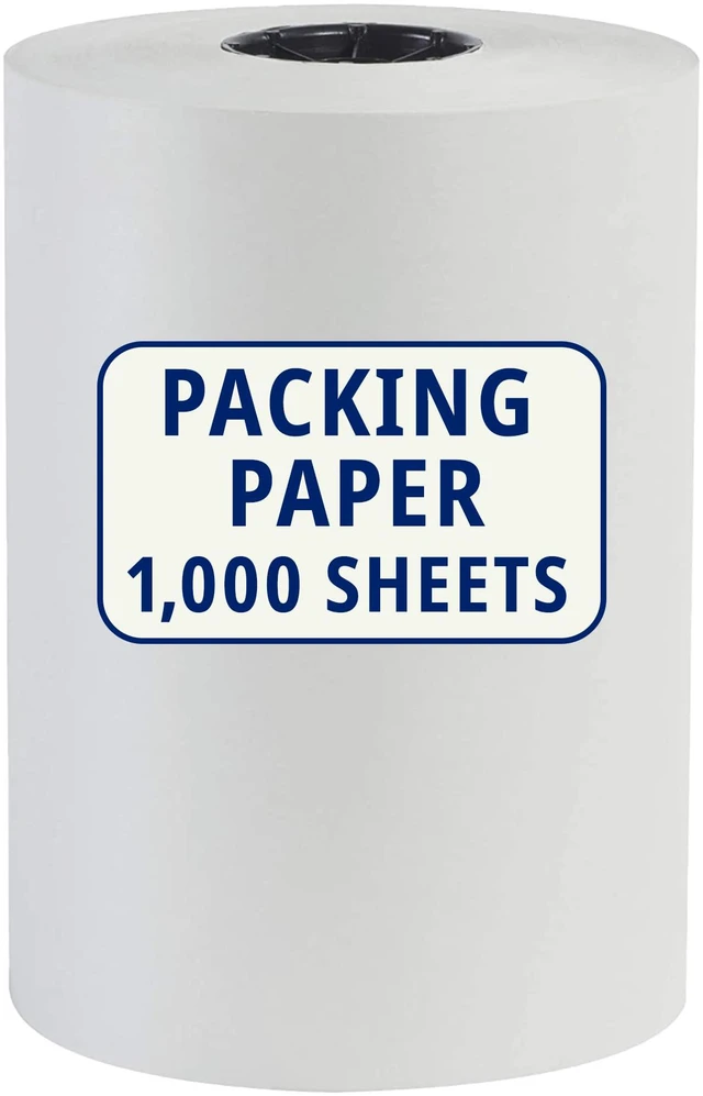Main image of Packing Paper Roll 1440'L x 20"W - 1,000 Sheets 17 Long Equivalent - Large White Newsprint for Shipping, Packaging, Storage and Moving Supplies