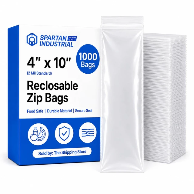 Main image of 4 X 10 (1000 Count) 2 Mil Clear Reclosable Zip Plastic Poly Bags with Resealable Lock Seal Zipper