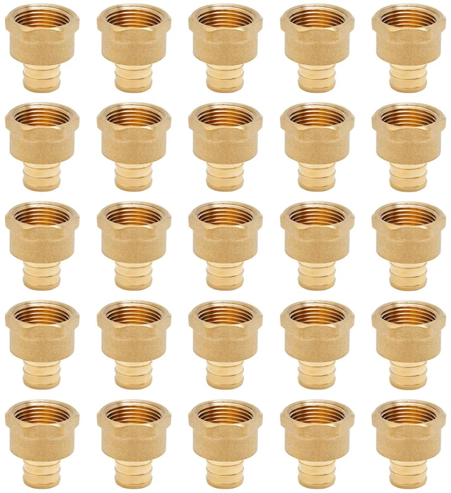Main image of 25-Pack 3/4" PEX to 3/4" Female NPT Adapter Fittings Brass