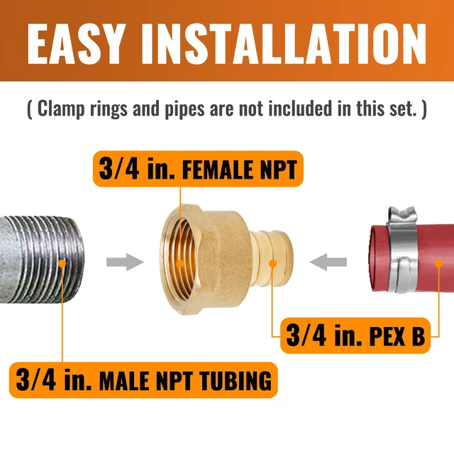 Alt view image 4 of 6 - 25-Pack 3/4" PEX to 3/4" Female NPT Adapter Fittings Brass