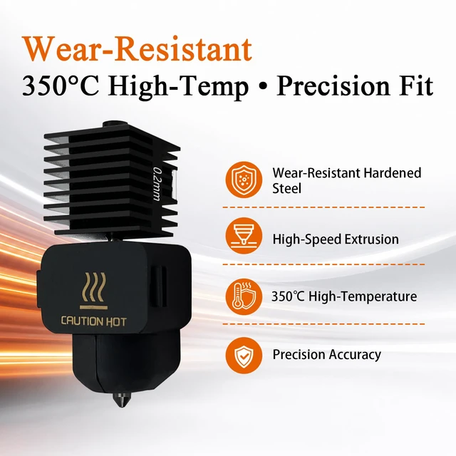 Alt view image 2 of 7 - 2Pack 0.2mm A1 Hotend for Bambu A1/A2L Hardened Steel Nozzle Kit Hot End Removable Nozzles, High Precision Extrusion, WearResistant, 350°C HighTemp, Includes 2PCS Silicone Socks for Bambu Lab