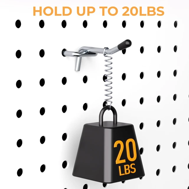 Alt view image 6 of 7 - 50 Pack 2 Inch Pegboard Hooks with Rubber Tipped, 1/4" Heavy Duty Peg Board Hooks Accessories,Peg Board Tool Hangers Fit 1/4" Pegboard, For Hanging Tools Garage, Craft Room, Kitchen, Store