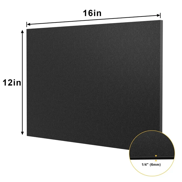 Alt view image 2 of 7 - 3 Pack Black ABS Plastic Sheet 12" x 16" 1/4" Thick (6mm), High Tensile and Impact Strength Moldable Plastic Sheet Plexiglass Sheet, DIY Material for Home Decor,Handicrafts