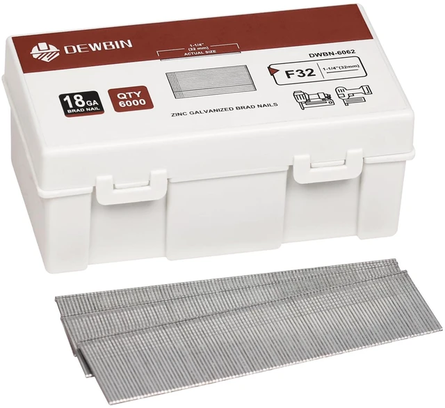 Main image of 18 Gauge Brad Nails, 6000 Counts 1-1/4-inch 18 GA Brad Nails, Galvanized Nails for Nail Gun, Finishing Nail Gun Nails for Pneumatic, Electric Brad Nailer Gun