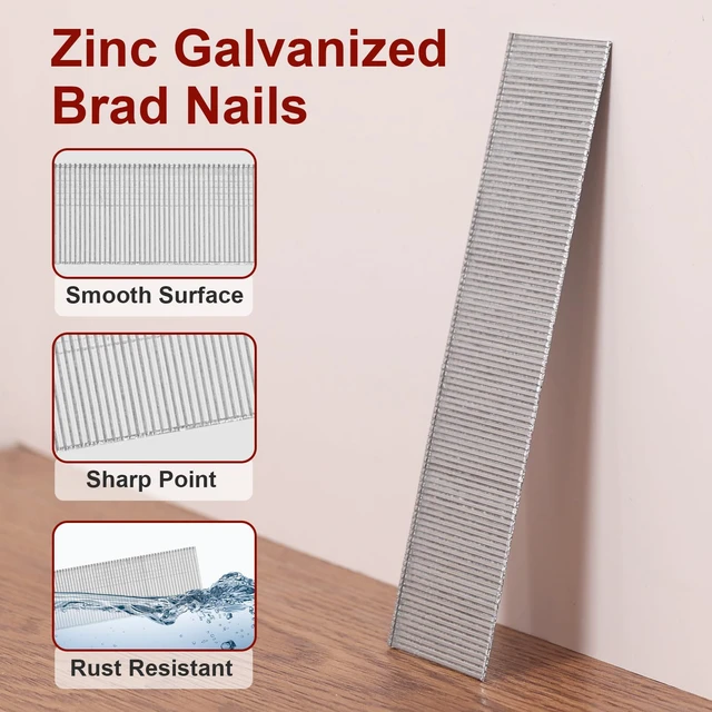 Alt view image 3 of 6 - 18 Gauge Brad Nails, 6000 Counts 1-1/4-inch 18 GA Brad Nails, Galvanized Nails for Nail Gun, Finishing Nail Gun Nails for Pneumatic, Electric Brad Nailer Gun