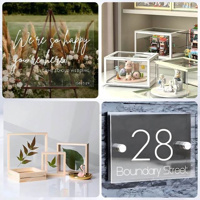 Alt view image 7 of 7 - 2 Pack 24x36 1/8" Clear Plexiglass Sheets for Window Display 3mm Transparent Cast Acrylic Sheets Cut to Size for Laser Cutting, Wedding Sign, Glass Replacement