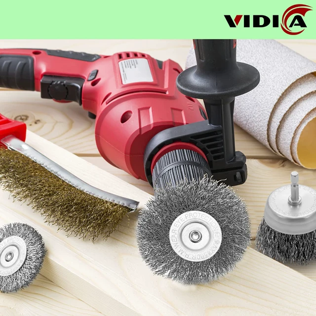 Alt view image 7 of 7 - Wire Brush Set 20 Pcs, 1/4 Inch Hex Shank Wheel for Drill, Carbon Steel Brush Set for Cleaning Rust