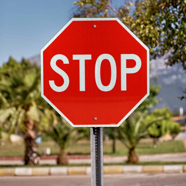 Alt view image 6 of 6 - (2 Pack) Large Stop Sign Street Road Sign 18 x 18 Inches. Engineer Grade Reflective Sheeting, Rust Free Aluminum, Weather Resistant, Waterproof, Fade Resistant, 2 Pre-drilled Holes