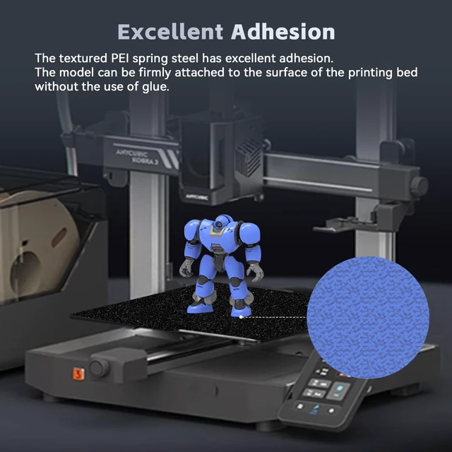 Alt view image 5 of 7 - PEI Build Plate for Kobra 3,256x268mm Double Sided Smooth/Textured Sheet Printing Platform Flexible Spring Steel Sheet ONLY Compatible with ANYCUBIC Kobra 3 and Kobra 3 V2 Combo 3D Printers