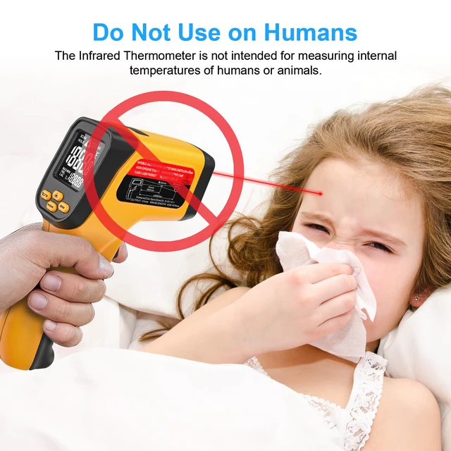 Alt view image 7 of 7 - Non-Contact Infrared Thermometer Gun, High Accuracy -58°F to 1472°F, Adjustable Emissivity, Ir Thermometer with Backlit LCD, Over-Temp Alarm, Laser Temperature Gun for Cooking,BBQ,HVAC