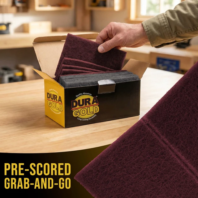 Alt view image 4 of 6 - Premium 6" x 9" Scuff Pads, 5 Each Maroon General Purpose & 5 Each Gray Ultra Fine - Scuffing Scouring Sanding, Paint Primer Prep Adhesion Scratch, Surface Preparation Automotive Autobody
