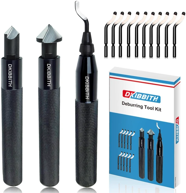 Main image of 13-Piece Deburring Tool Set with 2 Countersinks & 11 Blades - Works on Metal, Resin, PVC, Copper, Plastic,3D Printed Edges - Plumbing & 3D Printing Burr Removal Reamer Tool